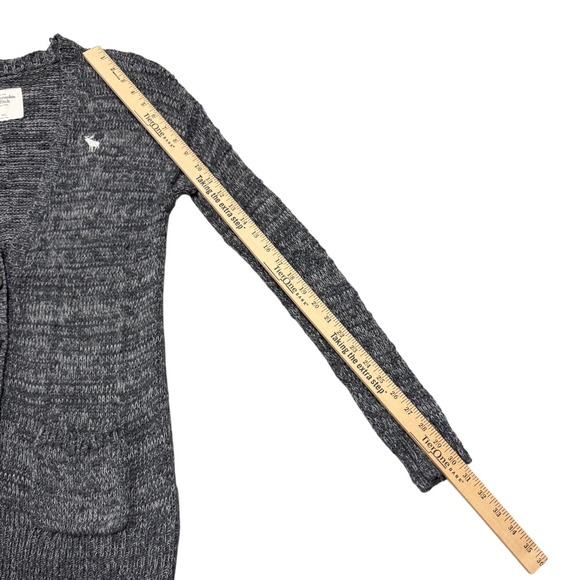 Abercrombie Fitch Marled Grey Knit Button Front Cardigan Sweater Womens M L - Picture 6 of 7